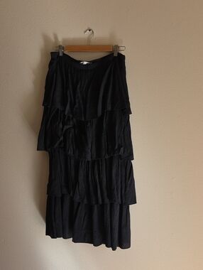 Abercrombie & Fitch Black Tiered Maxi Skirt